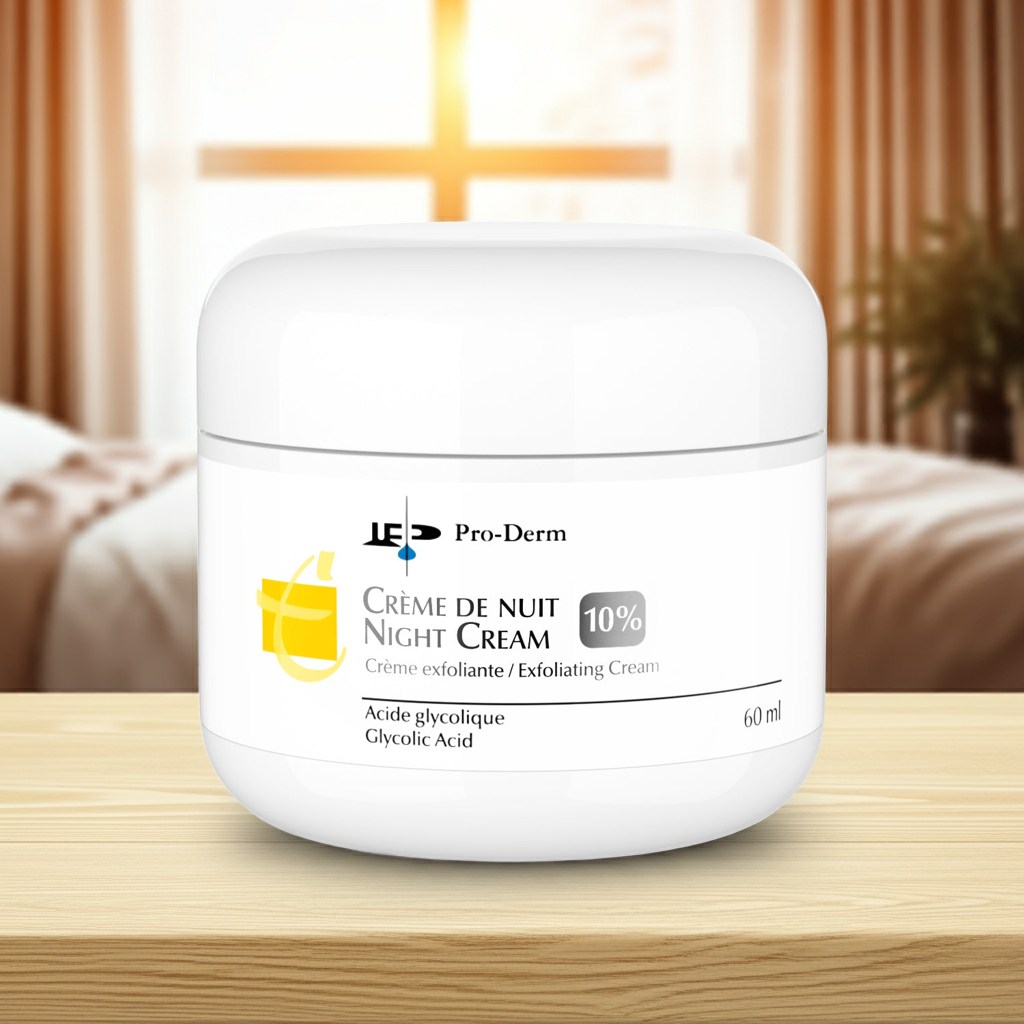 Formulées avec de l’acide glycolique (AHA 5 % ou 10 %), les Crèmes de nuit AHA aident à prévenir et 