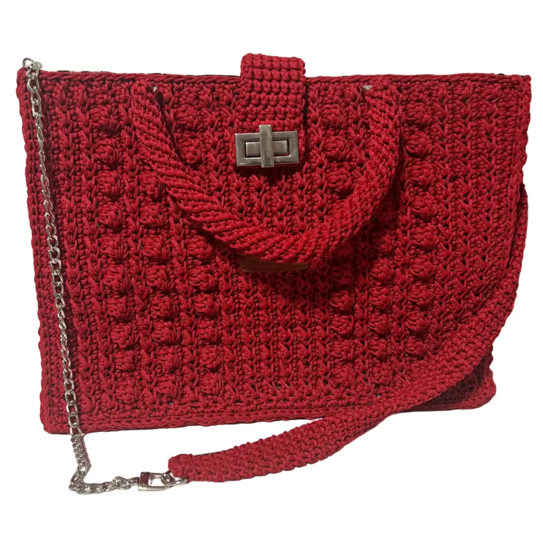 Handmade Red Trapezoid Shoulder Handbag https://luckeladybug.com/products/handmade-red-trapezoid-sho