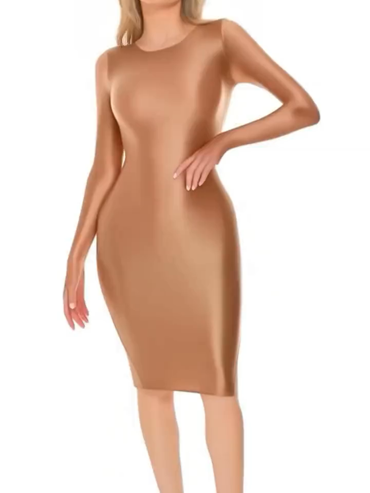 Shiny Bodycon Midi Dress #fashion #chic #dress #outfit #clothing