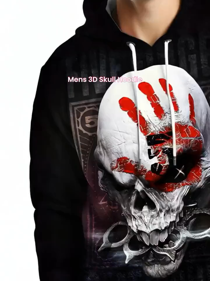 Mens 3d Skull Hoodie Trendy#fashion #trends #luckeladybug #style #jacket