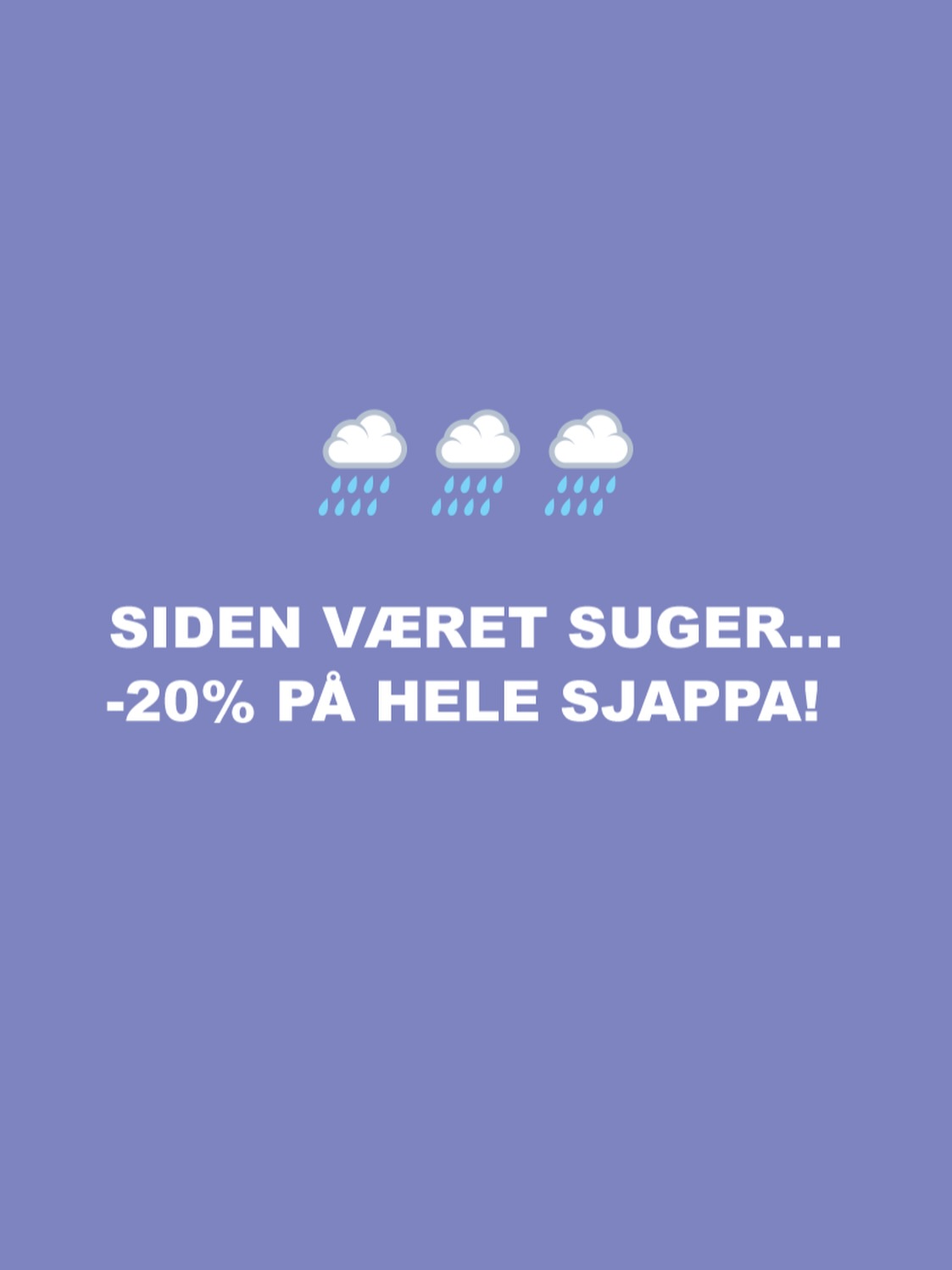 Rabatten legges automatisk på i handlekurven🌧️ You’re welcome🤝
.

#regn #sommer #juli #norsksommer