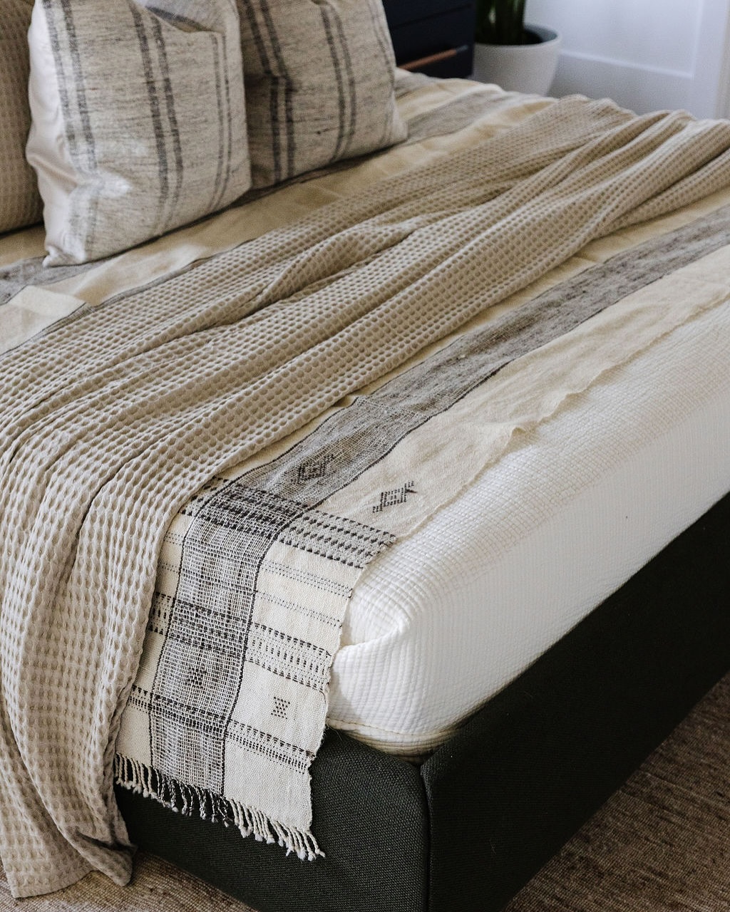 My go to bedding advice is use all the weighted blankets, furry blankets, duvets you want — just top