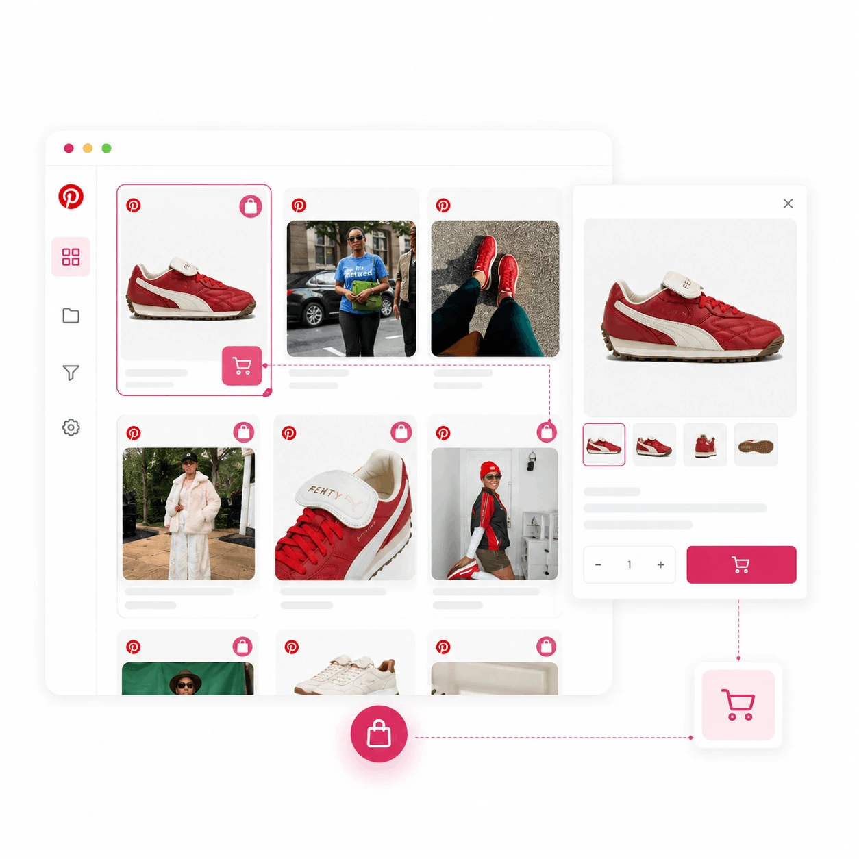 Pinterest-Widget für den Shopping-Feed