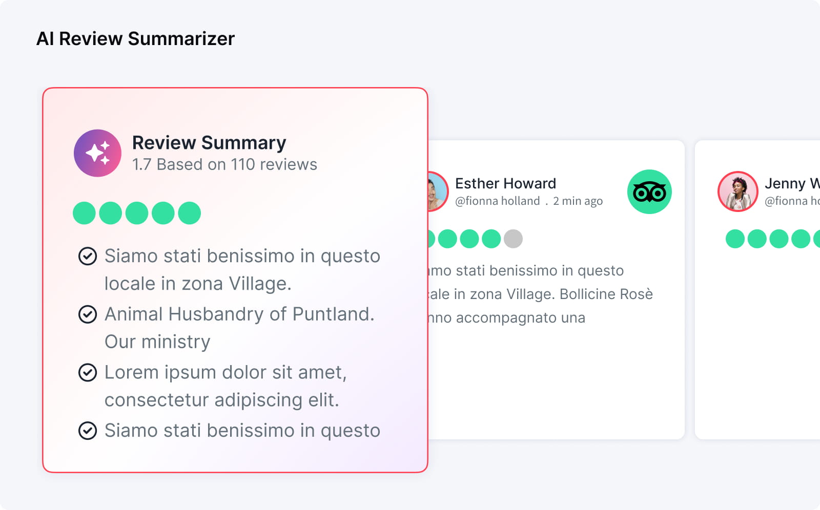 Airbnb customer reviews widget