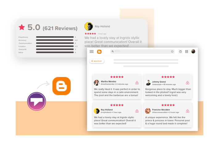 Taggbox Widget d'avis Airbnb sur Blogger