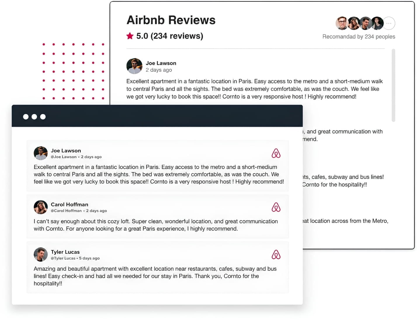Widget recensioni Airbnb