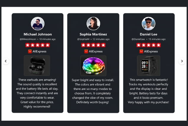 Aliexpress review widget