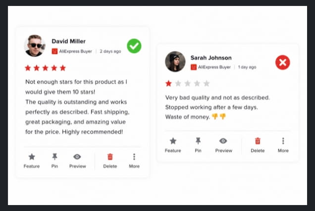 embed aliexpress reviews