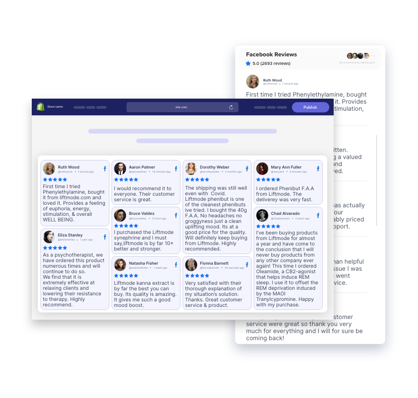 Taggbox Widget de reseñas de Facebook en Shopify