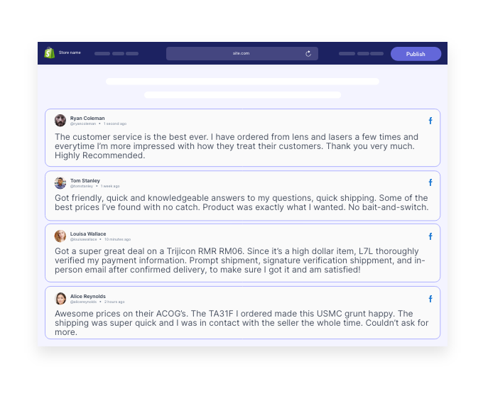 Facebook-Bewertungs-Widget auf Shopify