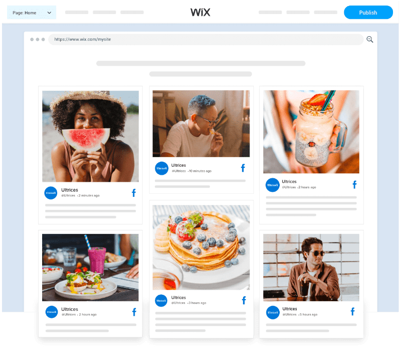 Wix ウェブサイトに Facebook フィードを埋め込む