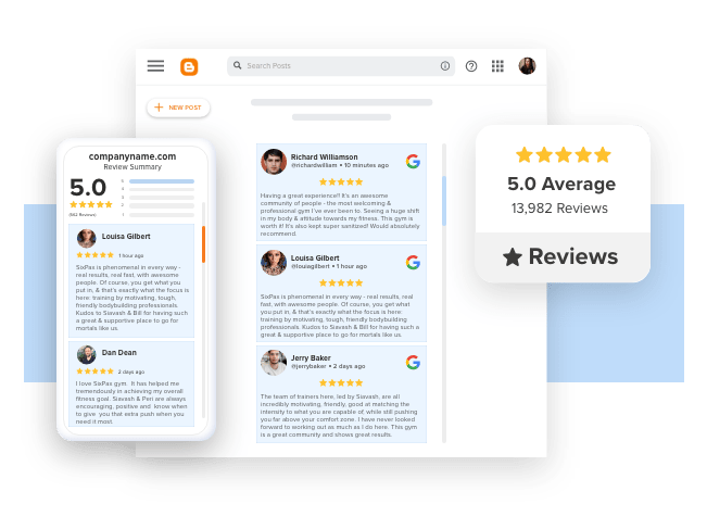 Taggbox Google Reviews-widget op Blogger