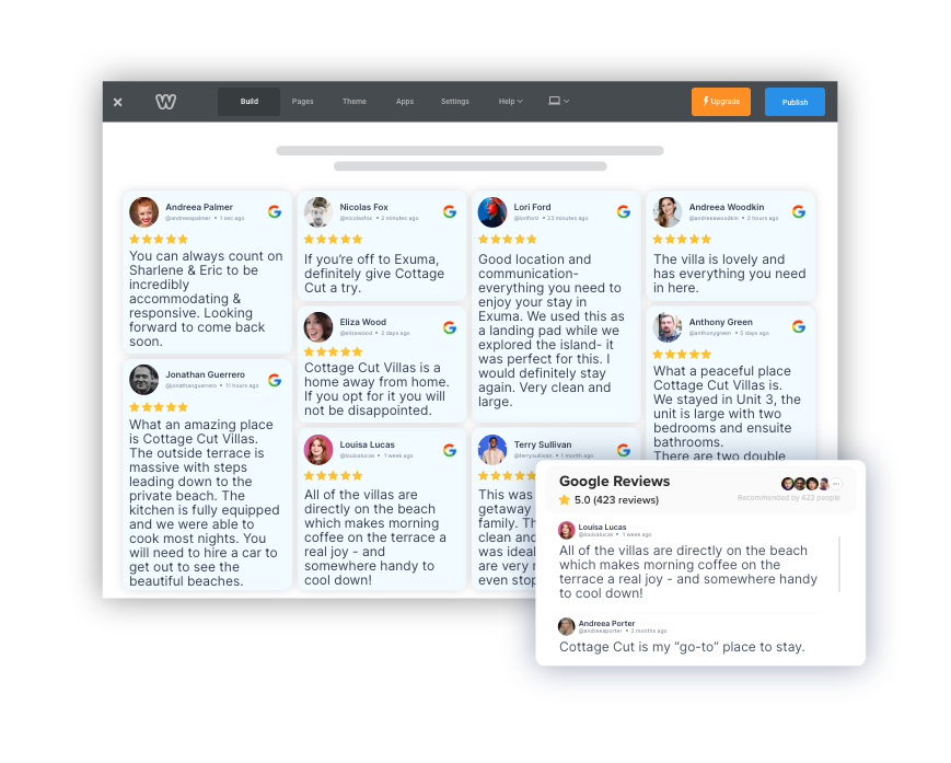 google reviews widget on weebly