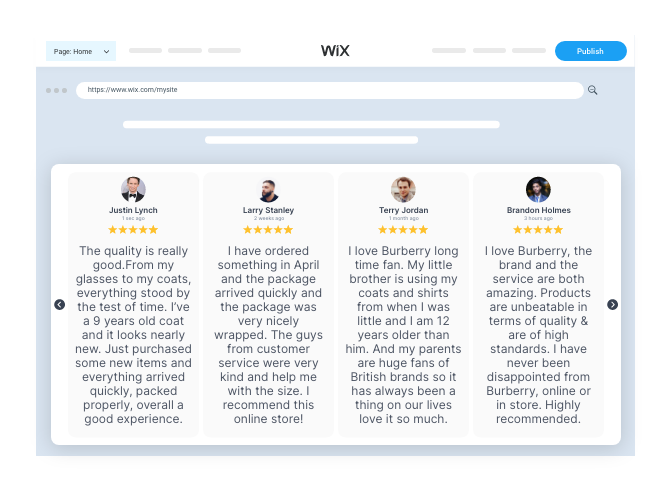 Taggbox google Reviews Widget On wix