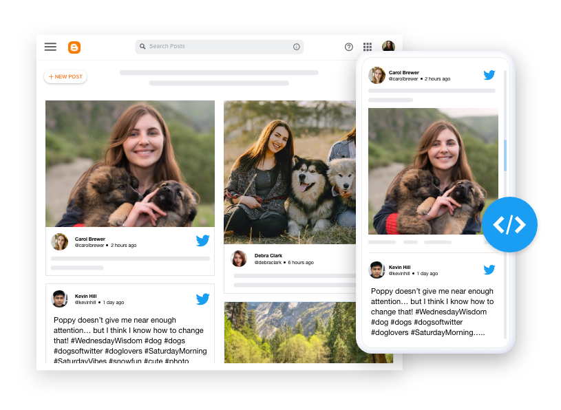 widget do twitter-blogger
