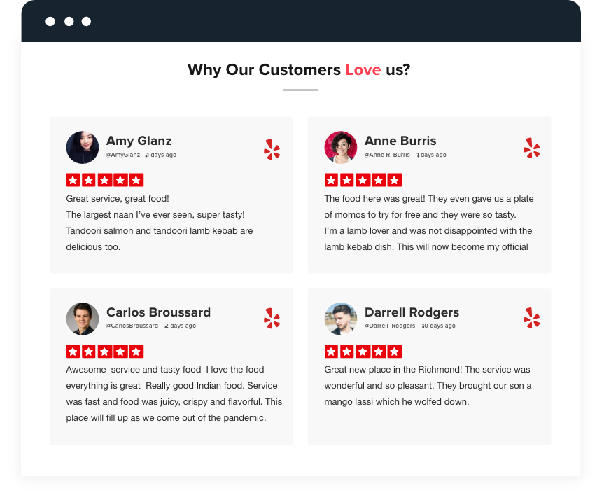 Add Reviews On Website