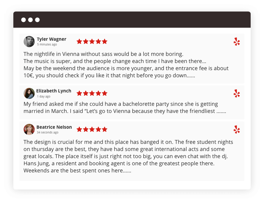 Widget recensioni Yelp su Wix