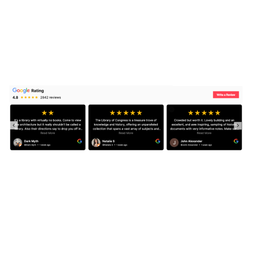 Google Reviews Dark Slider